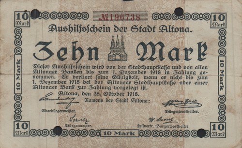 Altona stadt 10 mark - altona,
