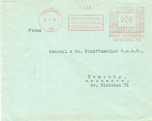 Absenderfreistempel reich - d.,