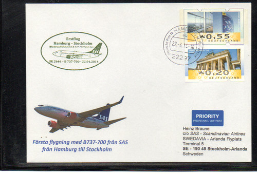 Sas ffc erstflug hamburg - erstflug,