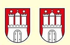 2 Stück Wappen Aufkleber HH