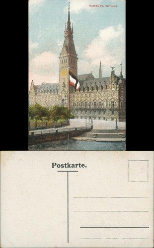 Ansichtskarte hamburg rathaus - ansichtskarte,
