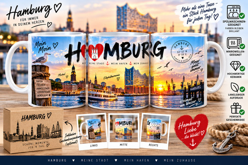 Hamburg tasse 325ml souvenir - hamburg,