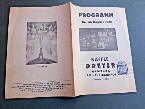 1940 aug hamburg programm - aug.,