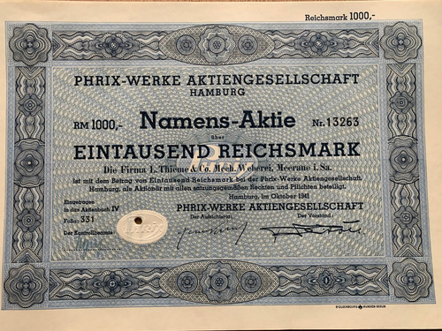 Phrix werke hamburg alte - werke, ag