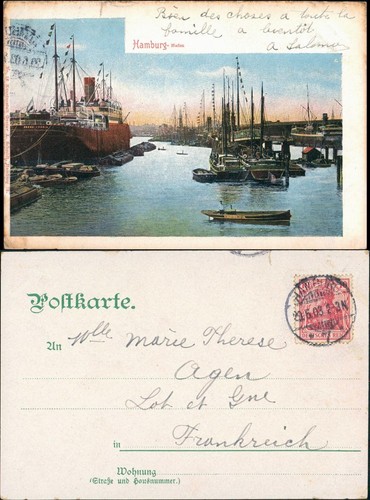 Ansichtskarte hamburg hafen - hamburg,