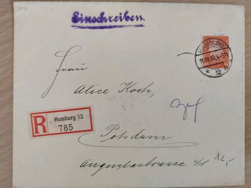 Brief hamburg nach - hamburg, potsdam