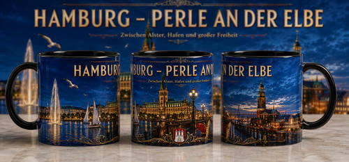 Hamburg souvenir tasse schwarz - hamburg,