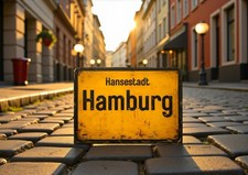 Ortsschild Hansestadt Hamburg
