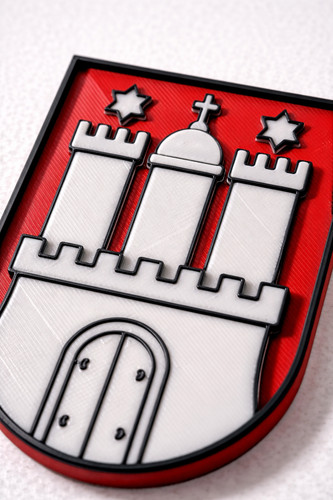 Hamburg wappen schild - hamburg, 3d